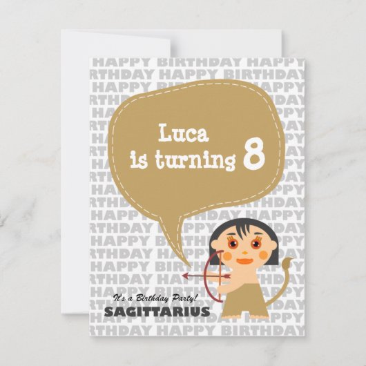 Luca Kids Party Invitation Kaart (Voorkant)