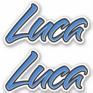 Luca Nom bleu Autocollant Autocollant