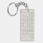 "Luca Pacioli - De vader van de boekhouding" Sleutelhanger (Voorkant Links)