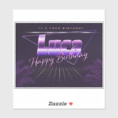 Luca Prénom lila retro Sticker (Feuille)