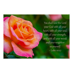 Lucas 10:27 Afdrukken, Waarde Poster Papier (Halfg Perfect Poster