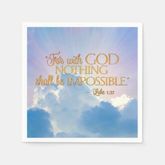 Lucas 1:37 Aangepaste servetten (Voorkant)