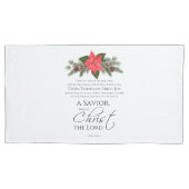 Lucas 2:10-11 Poinsettia Kerstmis Schrift Kussensloop (Voorkant)