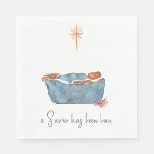 Lucas 2:11 Minimalistische Waterverf kerstmis Servet