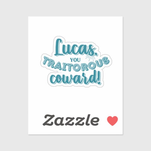 "Lucas, Chouette Traitore !" Sticker en vinyle (Feuille)