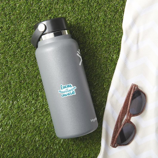 "Lucas, Chouette Traitore !" Sticker en vinyle (HydroFlask Insitu)
