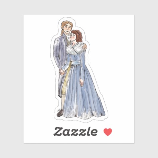 Lucas en Julia Custom-Cut Vinyl Sticker (Vel)