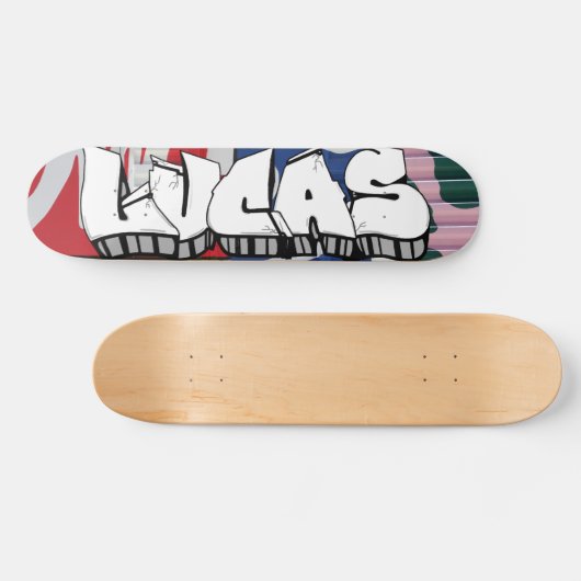 Lucas Graffiti Custom Personalized Cool Skateboard (Horz)