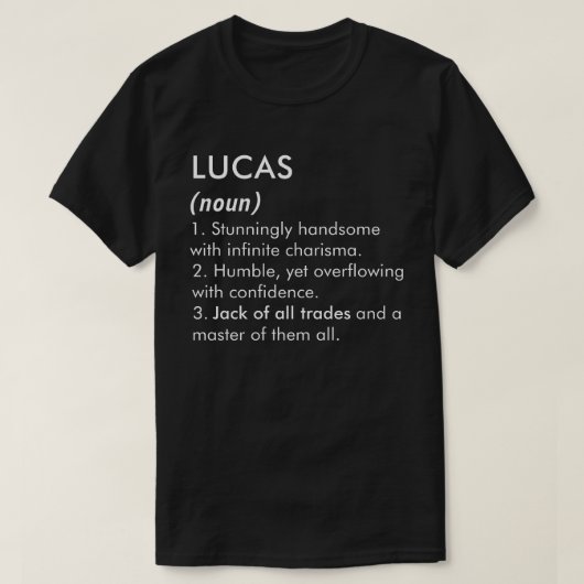 Lucas name, Editable name, Custom name T-shirt (Design voorkant)