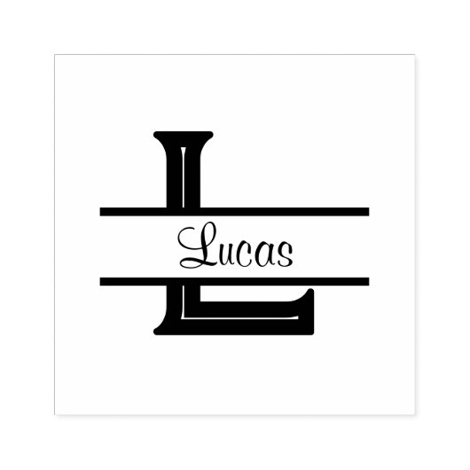 Lucas Name Stamp & Monogram Stamp Rubberstempel (Afrduk)
