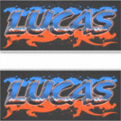 Lucas Prénom Nom Graffiti Autocollants (Devant)