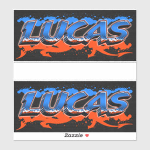 Lucas Prénom Nom Graffiti Autocollants