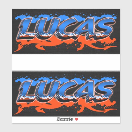 Lucas Prénom Nom Graffiti Autocollants (Feuille)