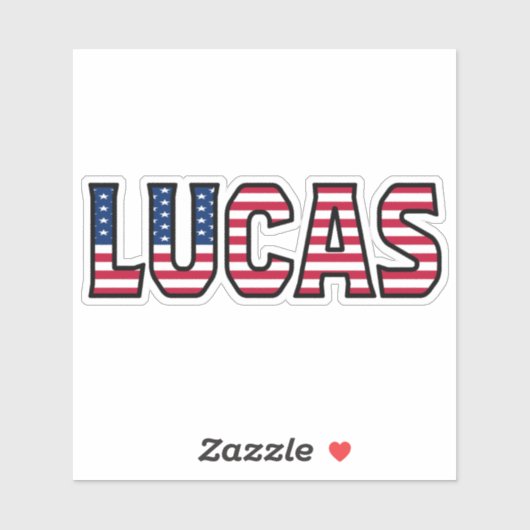 Lucas Prénom USA Sticker Stickerset (Feuille)