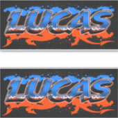 Lucas Vorname Name Graffiti Aufkleber Sticker (Voorkant)