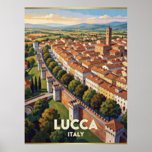 Lucca Italië Stadsmuren Reis Scene 🧱 Poster