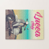 Lucca Italy Scooter reisposter print. Legpuzzel (Horizontaal)