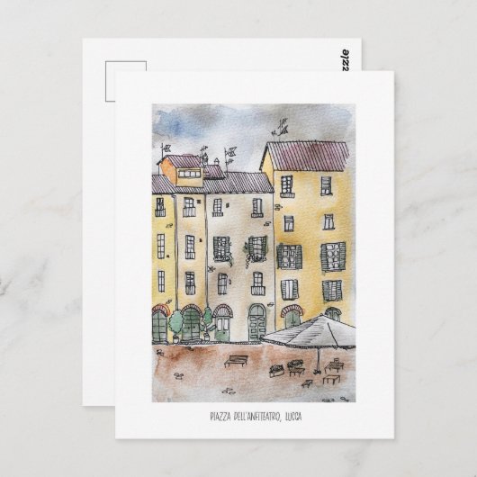 Lucca, Piazza Dell' Anfiteatro Briefkaart (Voorkant / Achterkant)
