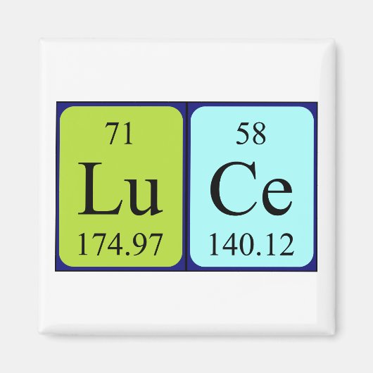 Luce nom de table périodique aimant (Devant)