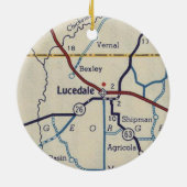 Lucedale MS kaart Keramisch Ornament (Achterkant)