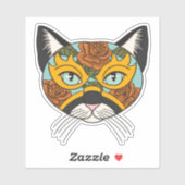 Lucha Libre Cat Sticker (Vel)