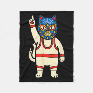 Lucha Libre Kat Worstelen Luchador Grappig Retro Fleece Deken