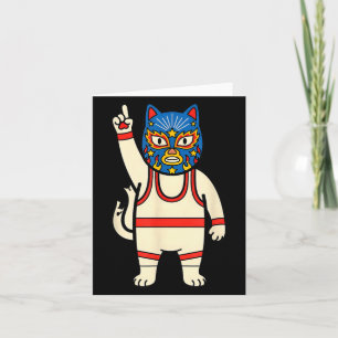Lucha Libre Kat Worstelen Luchador Grappig Retro Kaart