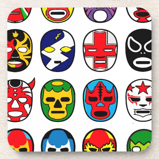 Lucha Libre Luchador Mexican Wrestling Maskers Bier Onderzetter (Voorkant)