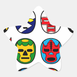 Lucha Libre Luchador Mexican Wrestling Maskers Ster Sticker