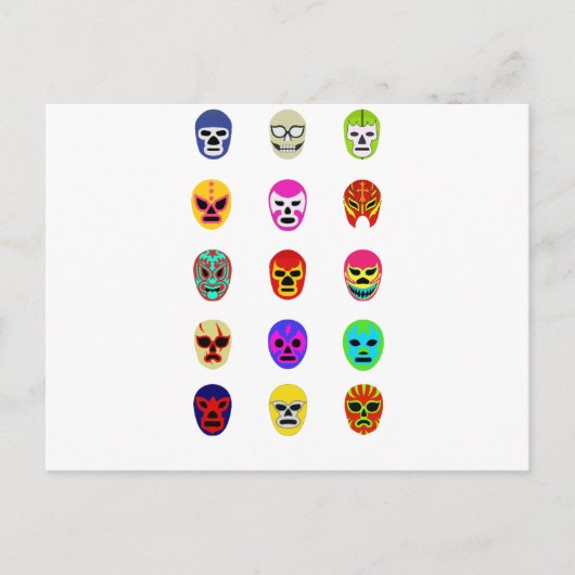 Lucha Libre Mask Mexican Wrestling Briefkaart (Voorkant)