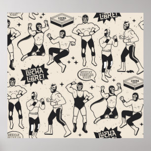 Lucha Libre: Mexicaans worstelaarpatroon Poster