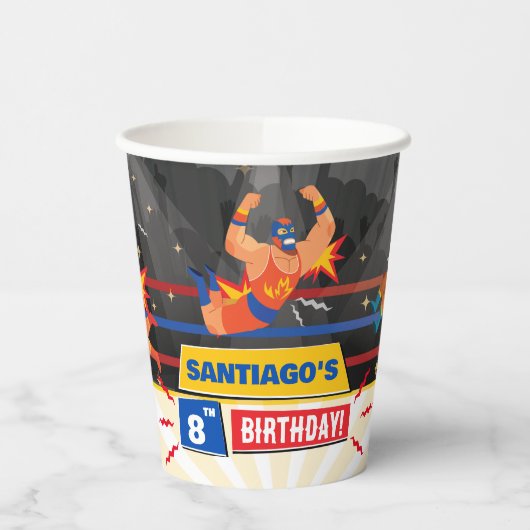 Lucha Libre Mexicaanse worstelverjaardag Papieren Bekers (Links)