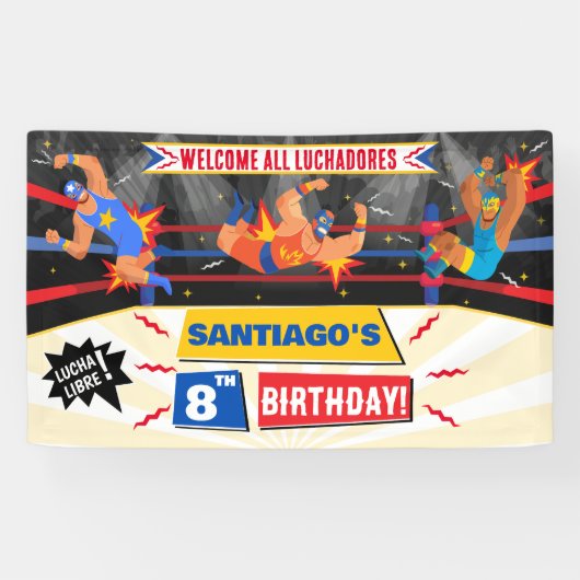 Lucha Libre Mexicaanse worstelverjaardag Spandoek (Horizontaal)