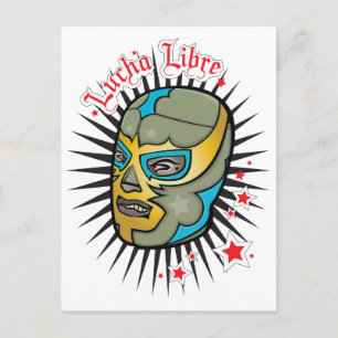 Lucha Libre Mexican Wrestling Mask Briefkaart