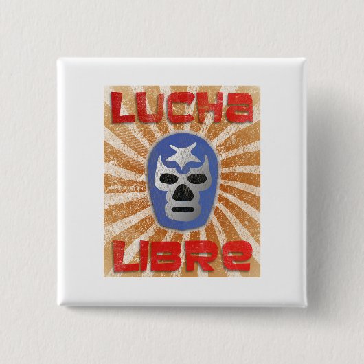 Lucha Libre Mexican Wrestling Vierkante Button 5,1 Cm (Voorkant)