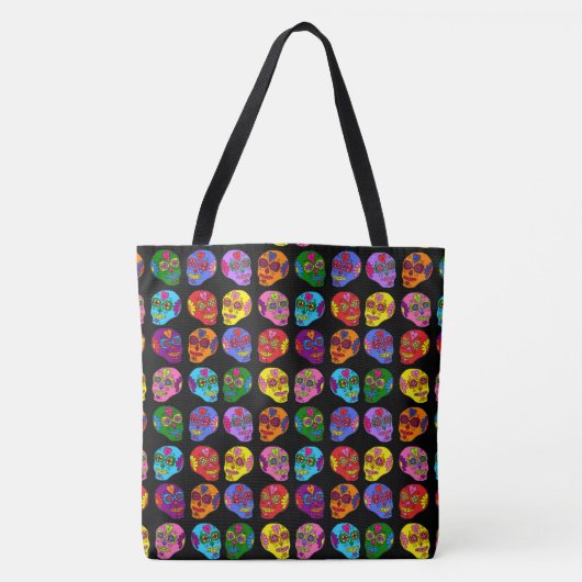 Lucha Libre Sugar Skull Tote Bag (Voorkant)
