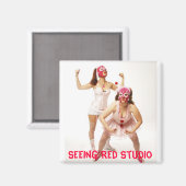 LUCHA LOCAS 185AwebFAB, Zien Red Studio Magneet (Voorkant / Achterkant)