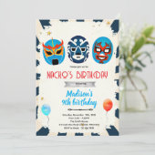 Luchador birthday party invitation (Debout devant)