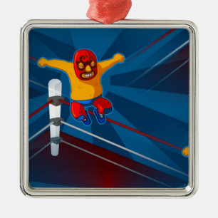 luchador metalen ornament