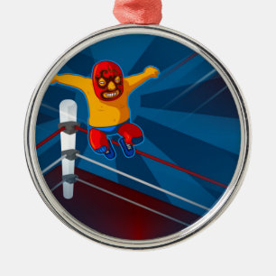 luchador metalen ornament