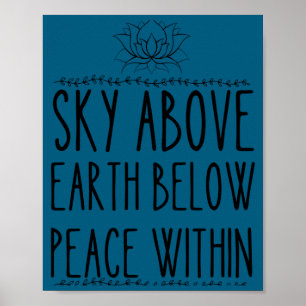 Lucht boven aarde onder vrede binnen grappige yoga poster