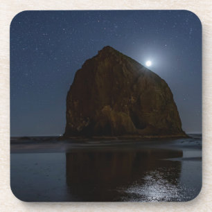 Lucht boven Haystack Rock   Cannon Beach, Oregon Bier Onderzetter