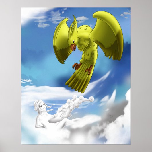 Lucht Element en Vogel Poster (Voorkant)
