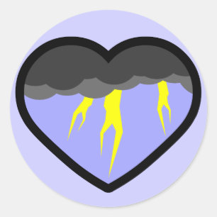 Lucht Elementair Hart Ronde Sticker
