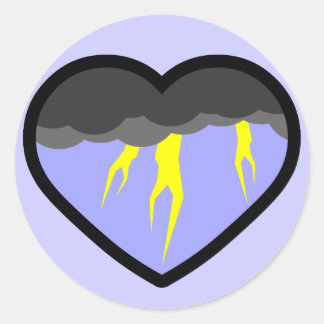 Lucht Elementair Hart Ronde Sticker