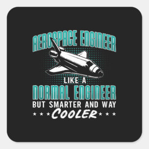 Lucht- en ruimtevaarttechnicus als een normale tec vierkante sticker