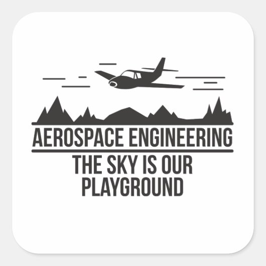 Lucht- en ruimtevaarttechniek De lucht is onze spe Vierkante Sticker (Voorkant)