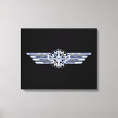 Lucht- en vliegenpakket als vleugellam op zwart canvas afdruk (Voorkant)