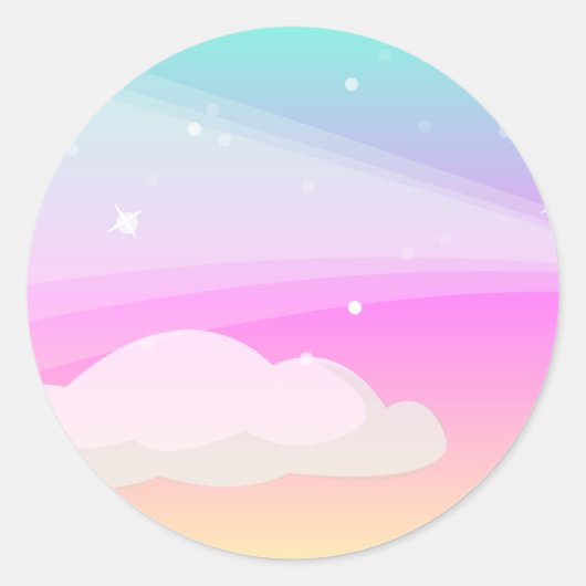 Lucht en Wolken: Vector Art: Ronde Sticker (Voorkant)