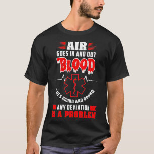 Lucht gaat in en uit bloedonderzoek t-shirt